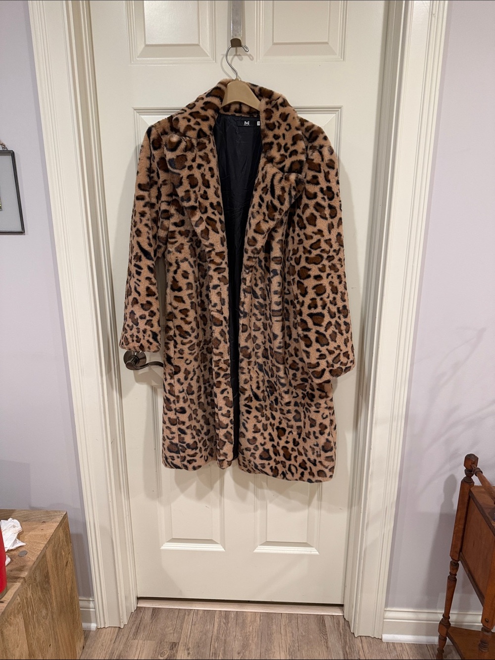 Leopard Faux Fur Coat - Taupe Brown